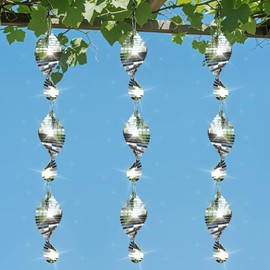 9 PCS Stainless Steel Bird deterrents for Outside,3D Bird Scarer Discs Set Pigeon Deterrent,Crow Deterrent,Bird reflectors to Keep Birds Away Woodpecker Deterrent for House