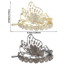 2PCS Butterfly Hair Barrettes for Women, Ponytail Holder Headwear Bridesmaid Hair Styling Accessories, for Women and Girls French Style Hair clips Hair Accessories