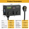 Exqutoo Manual Splitter Switch, NEMA14-30P to 14-30R &14-50R Knob Selection