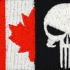 Skull Patch Canada Flag Fabric Applique to Sew or Iron