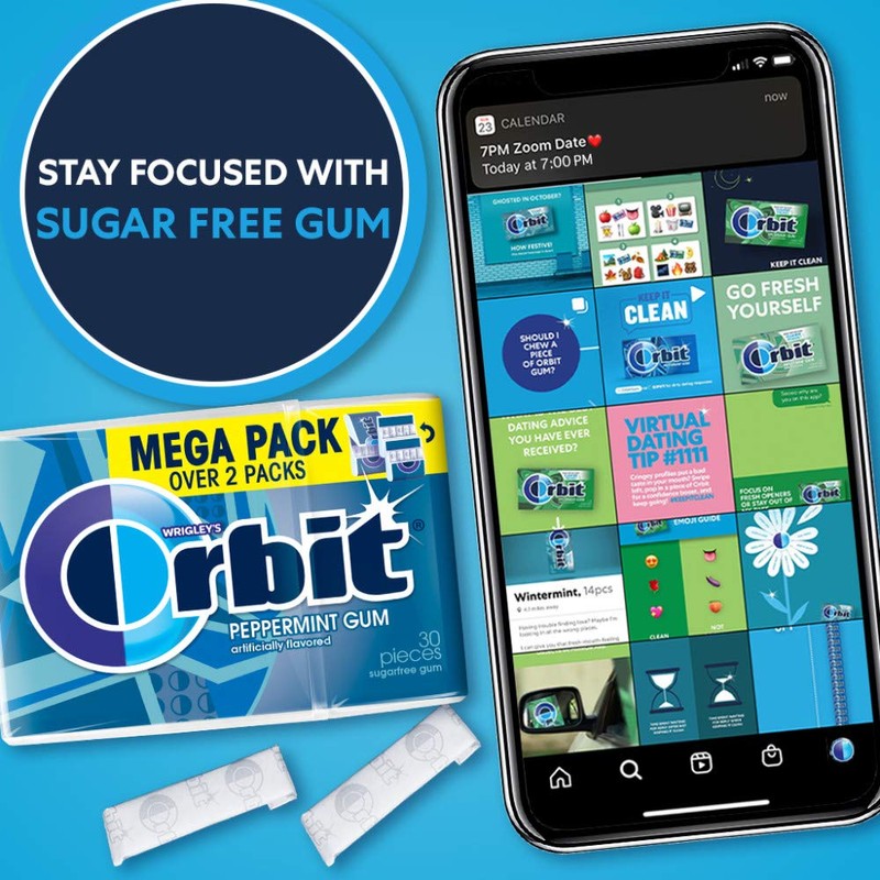 ORBIT Peppermint Sugar Free Chewing Gum Travel Essentials Mint Spring