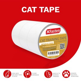 XFasten Anti-Scratch Cat Training Tape, Clear, 2.5-Inches x 15 Yards, 2.5-Inches x 15 Yards (3-Pack)