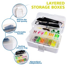 252PCS Fishing Lures Kit,3 Layer Tackle Box with Tackle Included,Pliers,Fish Control Device,Accessories,Fishing Bait Kit Gift for Men