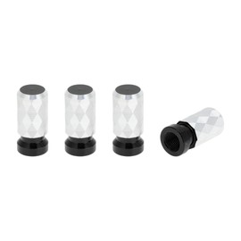 INFINAUTO Tire Valve Stem Caps 7x24mm for Car Truck Motorbike Bicycle Tyre Valve Dust Covers Aluminum Alloy Black Decorative