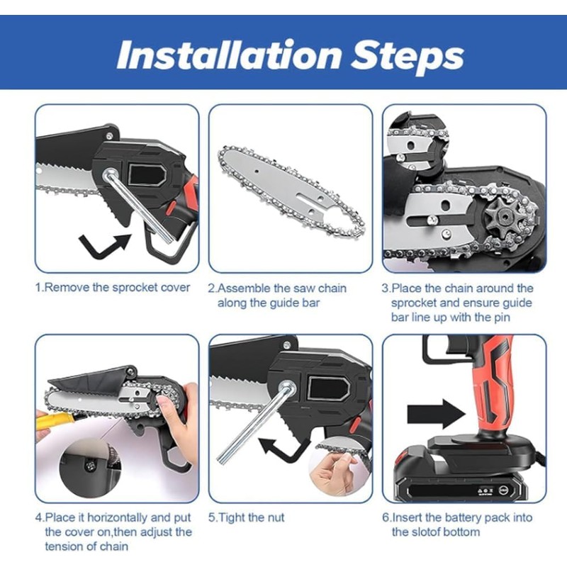Candeon 4 Inch Chainsaw Chain, Pack of 2 Saw Chainsaw