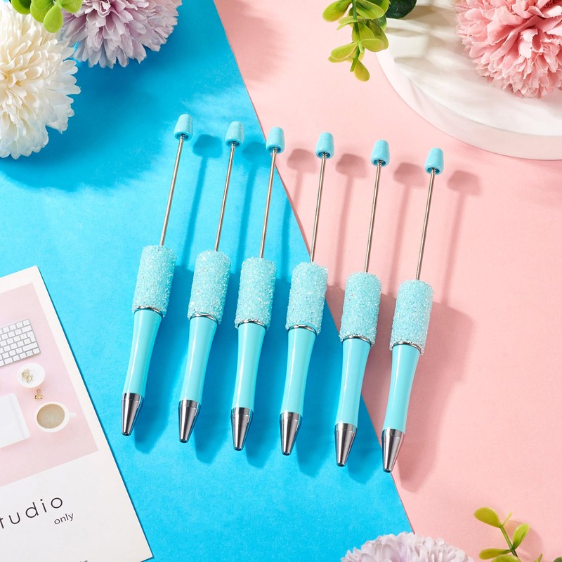 Beadthoven 10pcs Sugar Diamond Beadable Pens, Bling Rhinestone Beaded Pens