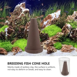 BESPORTBLE Cueva de conos de cría de peces, cubeta de cría de camarones de cerámica de cría de conos de cría de conos de cría de peces con rejilla para disco, pez ángel