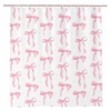 FloralGrace Cute Shower Curtain Pink Bow Fabric Shower Curtains for