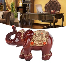 Red Elephant Statues Wealth Feng Shui Elephant Statue Hand Carved Good Luck Elephant Statue Decoration Home Decor for Home Bedroom Office