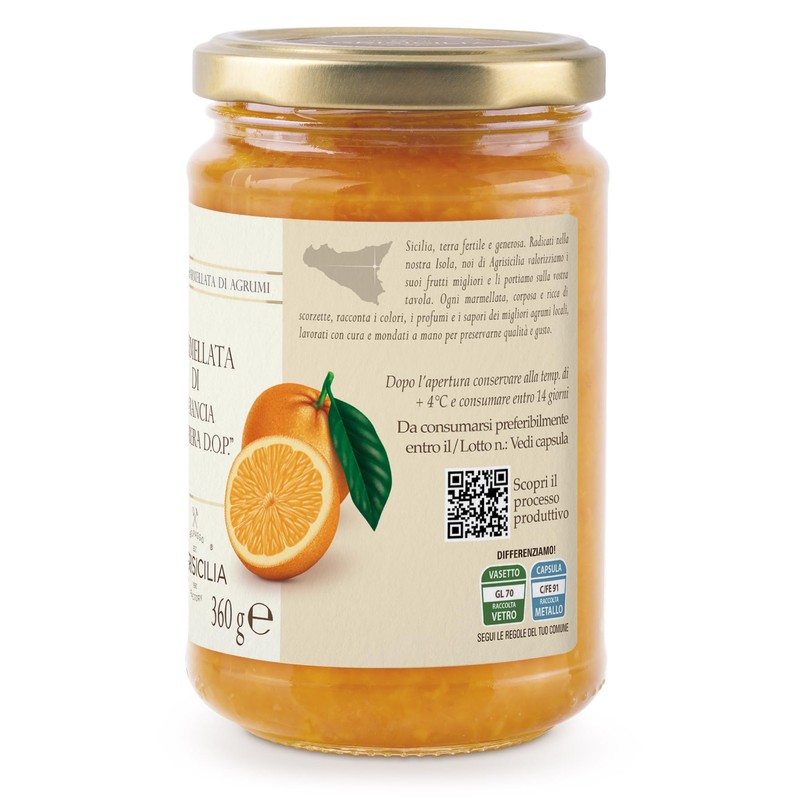 Agrisicilia Marmellata di Arancia di Ribera D.O.P.,agrumi di alta qualità