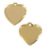 Gold Tone Plain Classic Love Heart Smooth Rounded Clip On