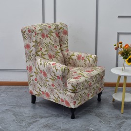 KRFOONN Wingback Chair Covers Slipcovers 2 Piece Stretch Wing Chair Covers Spandex Slipcovers Wingback Sofa Covers Armchair Covers Non-Slip Furniture Protector, 14