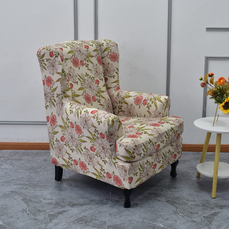 KRFOONN Wingback Chair Covers Slipcovers 2 Piece Stretch Wing Chair