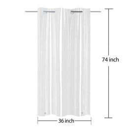 YISURE No Hook Needed Half Size Shower Curtain Liner 36x74in, Clear Stall Size PEVA Plastic Waterproof Heavy Duty Hook Free Bathroom Curtain for Single Dorm Showering Room