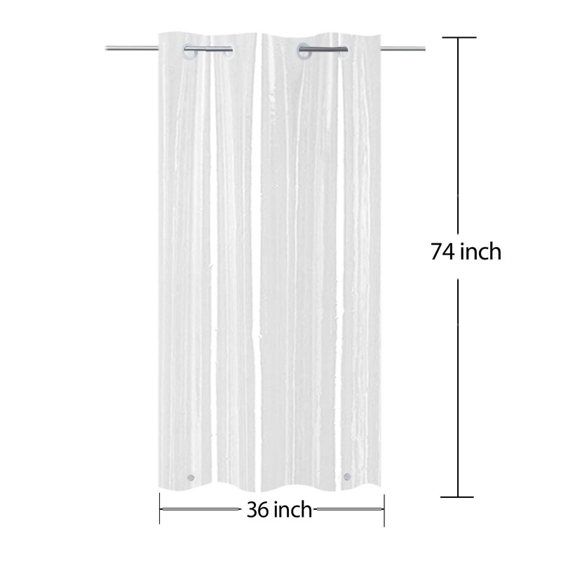 YISURE No Hook Needed Half Size Shower Curtain Liner 36x74in,