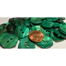 Unbranded 6 PCS ONLY! Dyed Green Hexagon Abalone Shell Sew-thru Buttons 18mm 11/16 13551