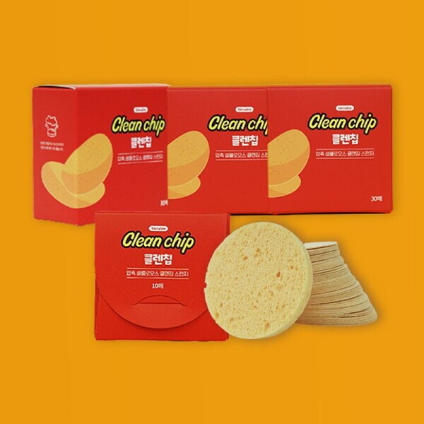 Skinable Exfoliating Cleansing Sponge Cleansing Chips 100 Sheets (30 Sheets