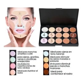 Paleta Correctores Universo en Linea 15 Tonos Crema Larga Duración                                                                                    