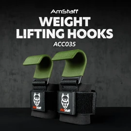 AmStaff Fitness Weight Lifting Hooks (Pair) - Gym Wrist Straps with Steel Hooks for Weightlifting, Pull-Ups, Deadlifts, Strength Training, and Fitness Workouts - Adjustable Neoprene Wrist Support