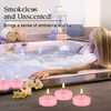 12 pcs 2-inch Floating Candles, Pink, smokeless and unscented, Burns