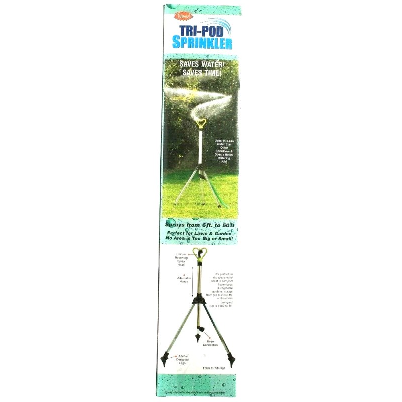 JSNY Tripod Sprinkler Adjustable Rainforest Revolving Lawn Garden 20 -1900