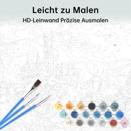 LAISU Paint by Numbers for Adults Beginners, 40 x 50 cm, Large DIY Painting by Numbers with Canvas Brushes, Acrylic Paints, Hary Pote Hogwas Magic School Painting Set for Junior Gifts and Home