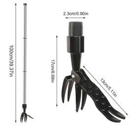 rflaueo 1pc Garden Weed Puller Root Removal Tools Movstriker Weed Remover Tool with Long Handle Dandelions Root Remover with Metal Weeding 4 Claws Head for Garden Lawn(U233-1)