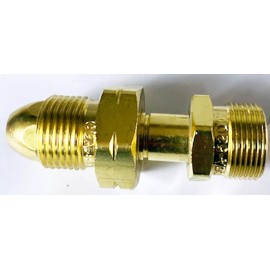 Preece Precision CGA-510 POL Acetylene Cylinder Tank to CGA-520 B Tank, Adaptor