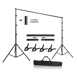 HYJ-INC 10ft x 8.5ft Adjustable Photography Backdrop Support System Photo Video Studio Muslin Background Stand Kit with Carry Bag