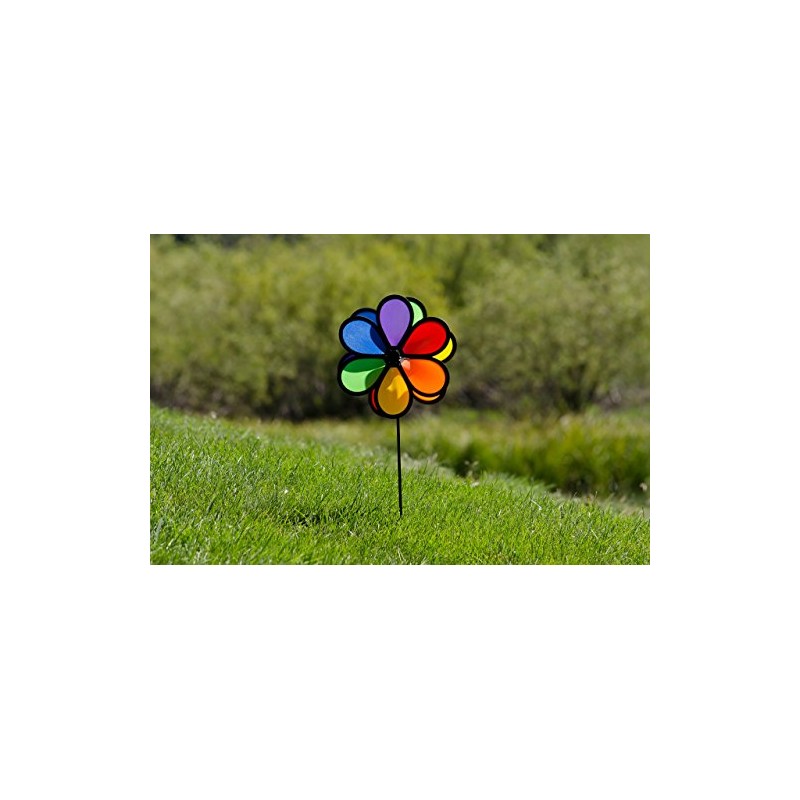 In the Breeze 2744 Double Dazy Flower Wind Spinner, 10",