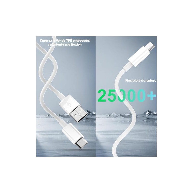 Cable USB a USB C de 6 pies, paquete de