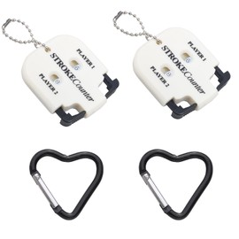 Mirrwin Pack of 2 Golf Result Counters, Golf Scorer Counter with 2 Carabiners, Golf Result Indicator, Hand Counter, Player Strike Counter with Key Chain for 2 Players Score Counters, White