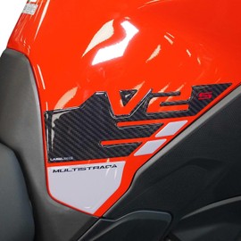 labelbike - 3D Sticker Motorcycle Tank Protection and Decoration Resin Side Compatible with Ducati Multistrada V2 V2S 2025 Colour Carbon Red