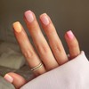24Pcs Square Press on Nails Short French Tip Simple Nude