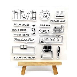 WooYangFun Back to School Bookstore Book Collection Clear Stamp for Card Making Decoration and Scrapbooking