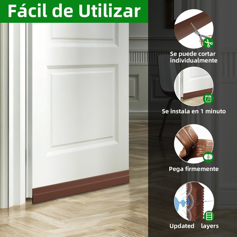 Guardapolvo para Puerta,5M Cubre Polvo para Puerta de 3 Capas,Burlete