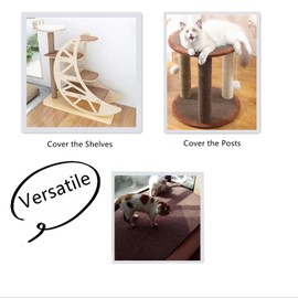 SHENGOCASE 157.5"x15.8" Trimmable Self-Adhesive Carpet Mat Pad Replacement for Cat Tree Shelf Shelves, Cat Wall Furniture Steps, Carpet Scratching Post Scratcher Couch Protector (Brown)