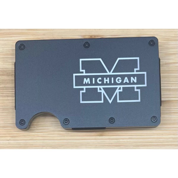University Michigan ‘23 National Champs RFID Blocking Black Minimalist Wallet