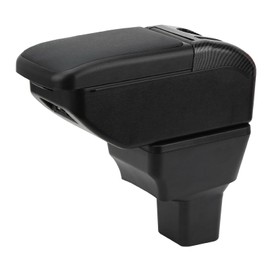 AULPHIKE Compatible with Nissan Versa Armrest 2020-2024 Car Center Console Organizer Armrests Double Layer Storage with USB Ports（Black Style）