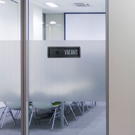 WOJOGO Vacant Occupied Privacy Sign – Privacy Door Sign for Home Office Restroom Conference Room Bathroom, Farmhouse Rustic Wood Door Indicators that Signals Vacant or Occupied Room Black