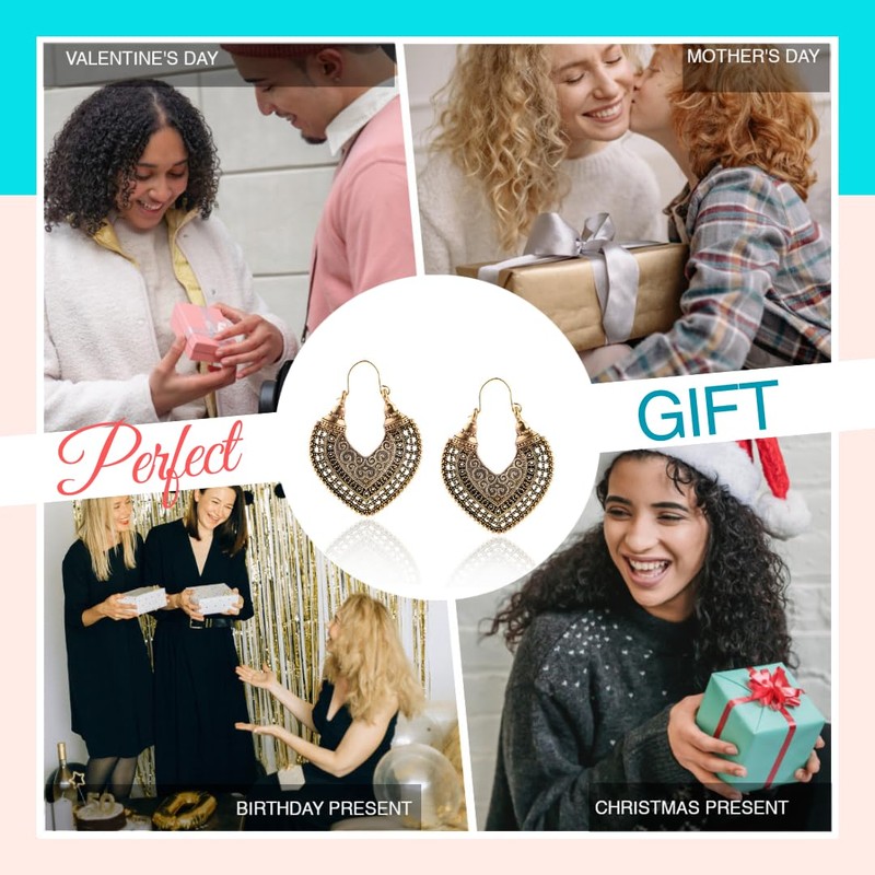 BESHEEK Latch Antique Golden Chandelier Earrings Gala Wedding Style Filigree