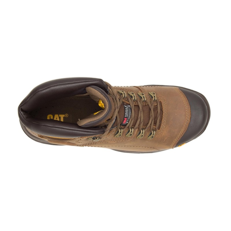Cat Footwear Men's Diagnostic Hi St Work Boot, Dark Beige,