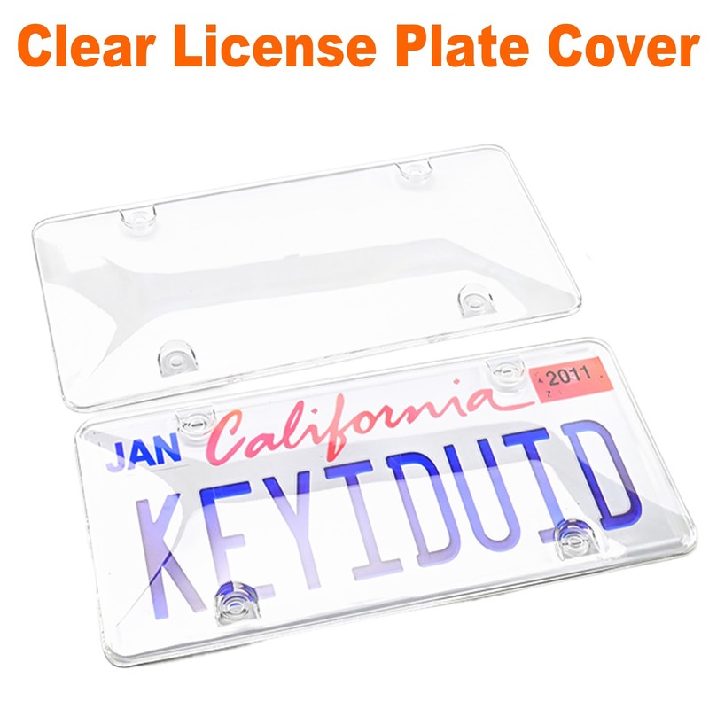 Keyiduid 2 Pack Clear License Plate Covers, License Plate Protector,