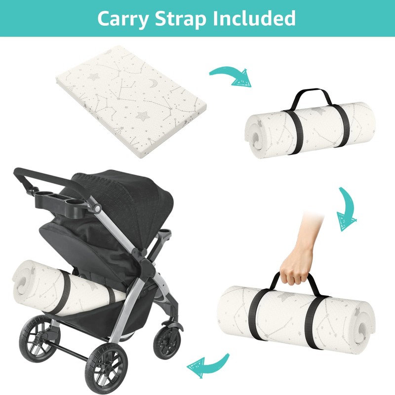 YENING Bamboo Pack and Play Mattress Pad Breathable 38x26 Waterproof