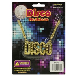 Bristol Novelty BA1081 Disco Necklace | Unisex | Gold, womens, One Size
