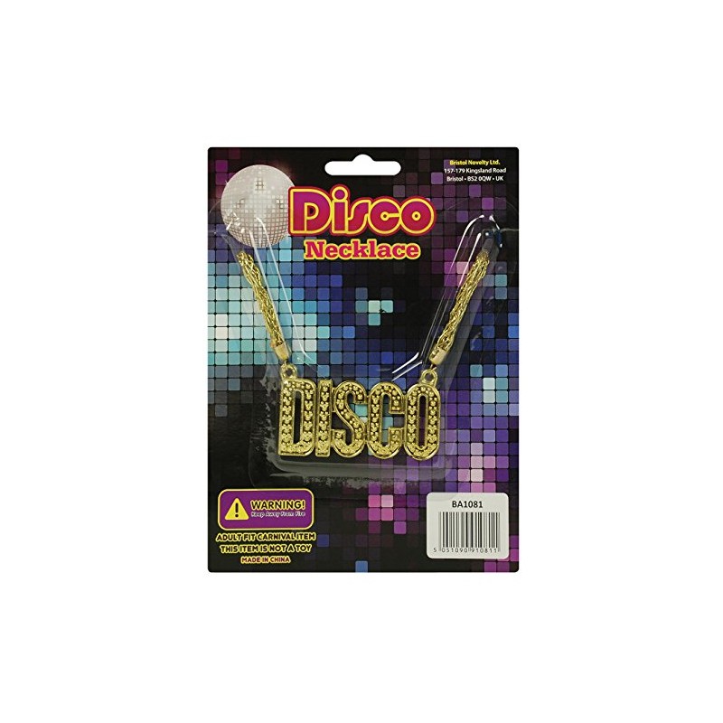 Bristol Novelty BA1081 Disco Necklace | Unisex | Gold, womens,