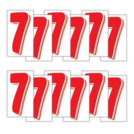 VERSA-TAGS 7 1/2 Inch Red & White Numbers Windshield Pricing Stickers Car Dealer (7)