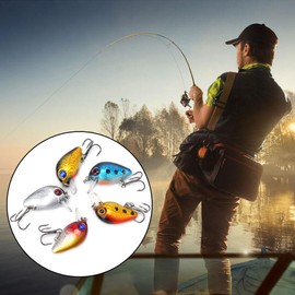 Mini Fishing Lures, Micro Fishing Hooks, Micro Crankbait Fishing Lure, 3D Holographic Eyes Fishing Lure Paint, for Bass Trout Walleye Catfish Redfish Pikes