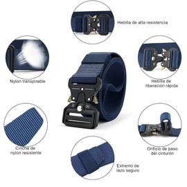 Cinturón Hombre 3PCS，Cinturones Para Hombre Casual,Cinturón De nailon,Cinturón táctico, Duradero, Hebilla Automática,Ajuste Fácil De Ajustar (Negro+Azul+Gris)