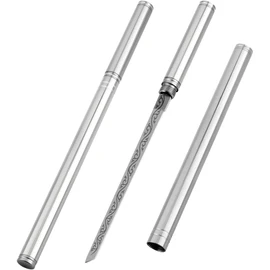 BEIQIYA 2pcs Stainless Steel Blade with Sheath, Portable Pocket Fruit Knife, All Steel Solid Handle Blade, Multipurpose Mini Knife for Travel Outdoor Camping Picnic Fishing Hunting- Silver